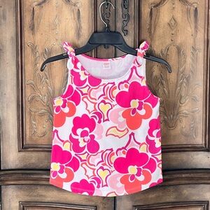 NWT Gymboree Kids Girl Pink Orange White Yellow Floral Tank Top 7/8